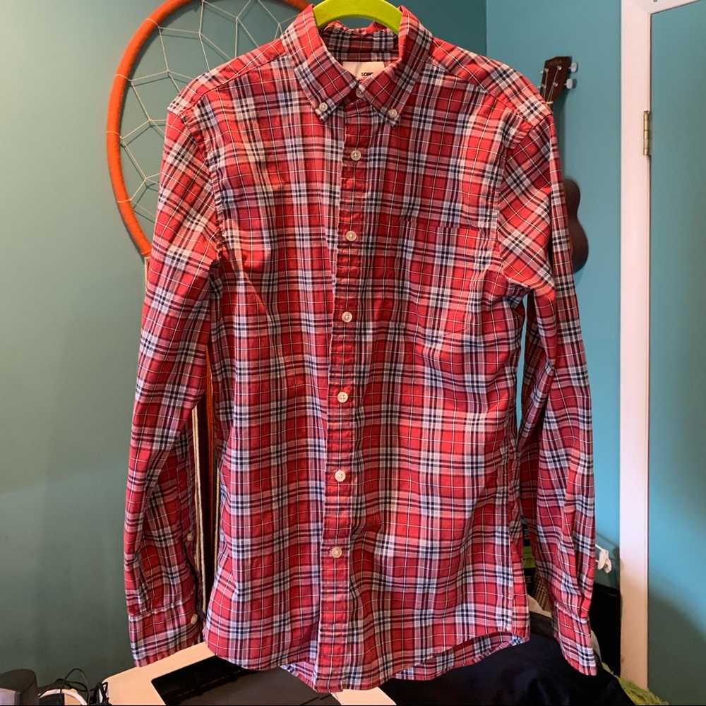 Red/black/white plaid Sonoma button down shirt